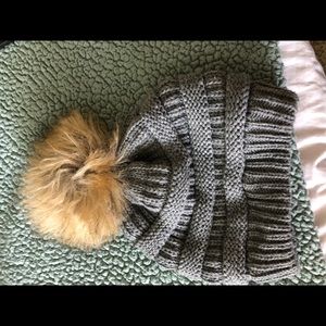 Grey knit beanie